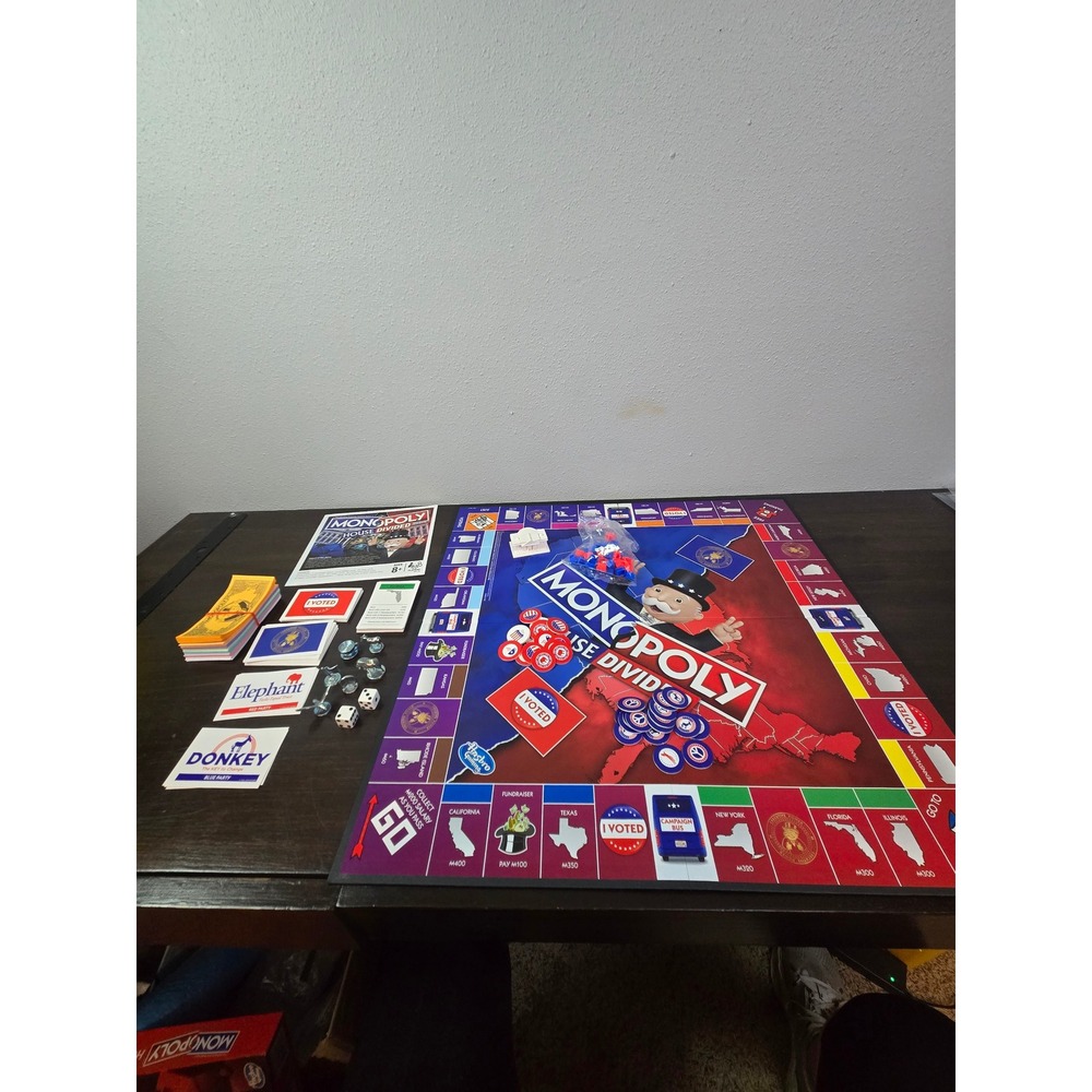 Hasbro Monopoly House Divided Board Game Political Election Edition 2019 Complet